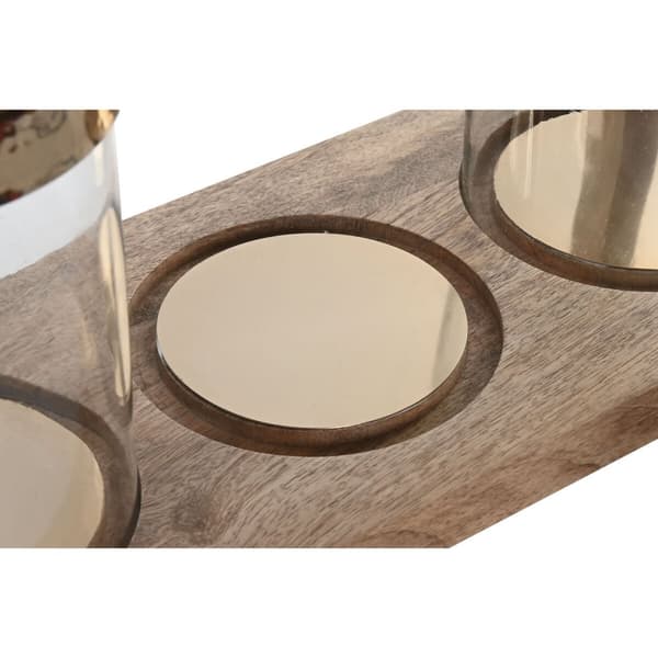 Kynttilänjalka Home ESPRIT Ruskea Teräs Mangopuu 51 x 19 x 33 cm