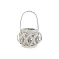 Miniatyrbillede 1 af 3: Lyseholder Home ESPRIT Hvid Træ Krystal 18 x 18 x 13 cm