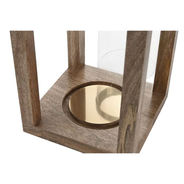 Kynttilänjalka Home ESPRIT Ruskea Teräs Mangopuu 25 x 25 x 54 cm