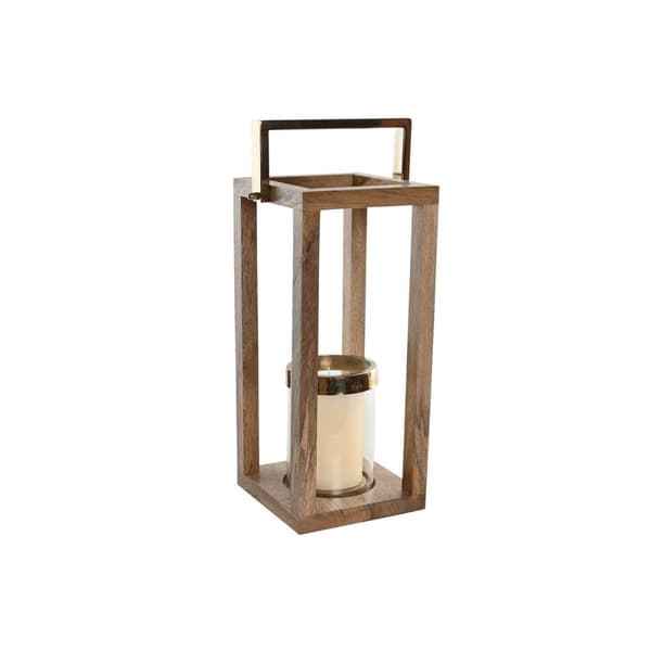 Kynttilänjalka Home ESPRIT Ruskea Teräs Mangopuu 25 x 25 x 54 cm