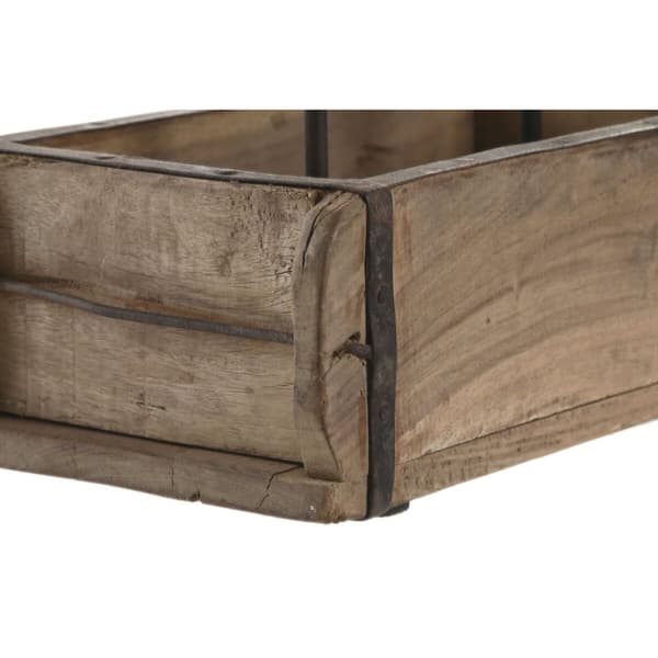 Kynttilänjalka Home ESPRIT Luonnollinen Rauta Tiikki 60 x 15 x 14 cm