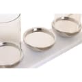 Miniatyrbillede 2 af 4: Lyseholder Home ESPRIT Hvid Sølvfarvet Krystal Marmor 40 x 13 x 22 cm