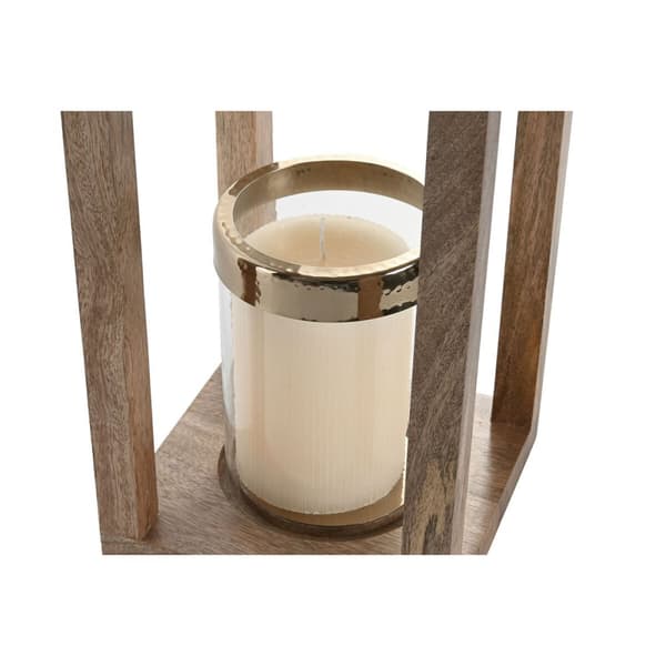 Lyseholder Home ESPRIT Brun Stål Mangotræ 25 x 25 x 54 cm