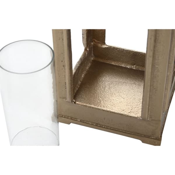 Lykta Home ESPRIT Gyllene Aluminium Glas Vintage 17 x 17 x 59 cm