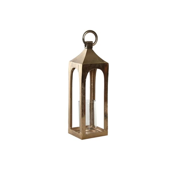 Laantarn Home ESPRIT Gylden Aluminium Krystal Araber 15 x 15 x 52 cm