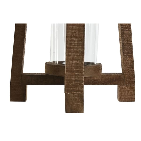 Lyseholder Home ESPRIT Natur Krystal Mangotræ 25 x 25 x 35 cm