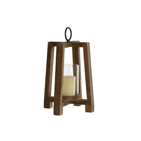 Lyseholder Home ESPRIT Natur Krystal Mangotræ 25 x 25 x 35 cm