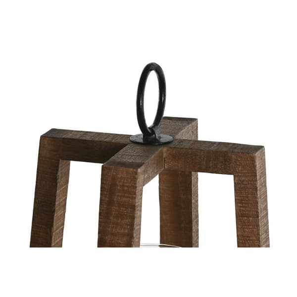 Lyseholder Home ESPRIT Natur Krystal Mangotræ 25 x 25 x 35 cm