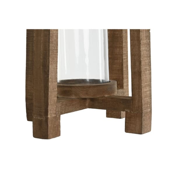 Lyseholder Home ESPRIT Natur Krystal Mangotræ 27 x 27 x 54 cm