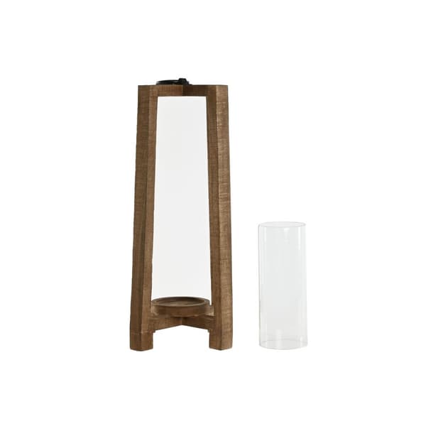 Lyseholder Home ESPRIT Natur Krystal Mangotræ 27 x 27 x 54 cm