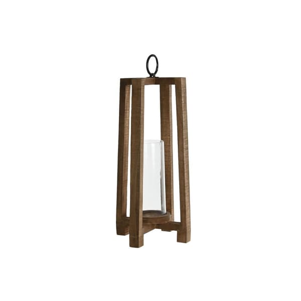 Lyseholder Home ESPRIT Natur Krystal Mangotræ 27 x 27 x 54 cm