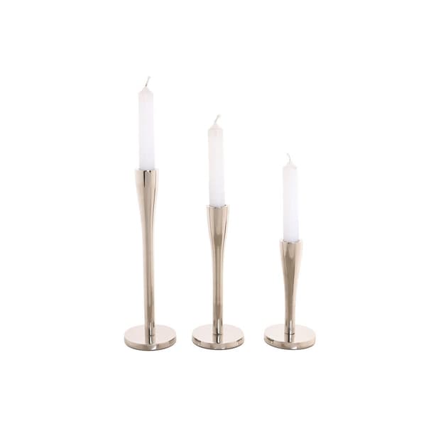 Kandelaber Home ESPRIT Sølvfarvet Aluminium Moderne 7,5 x 7,5 x 25 cm