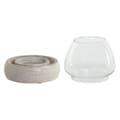 Miniatyrbilde 4 av 5: Lysholder Home ESPRIT Hvit Naturell Krystall Treverk av mangotre 30 x 30 x 40 cm (2 enheter)