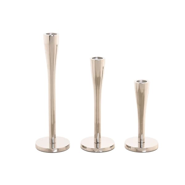 Kandelaber Home ESPRIT Silvrig Aluminium Modern 7,5 x 7,5 x 25 cm