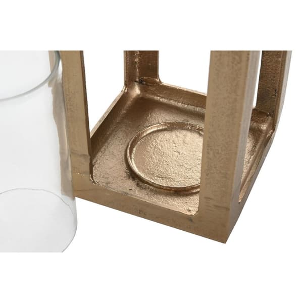 Laantarn Home ESPRIT Gylden Aluminium Krystal Araber 14 x 14 x 65 cm