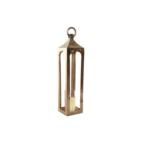 Laantarn Home ESPRIT Gylden Aluminium Krystal Araber 14 x 14 x 65 cm