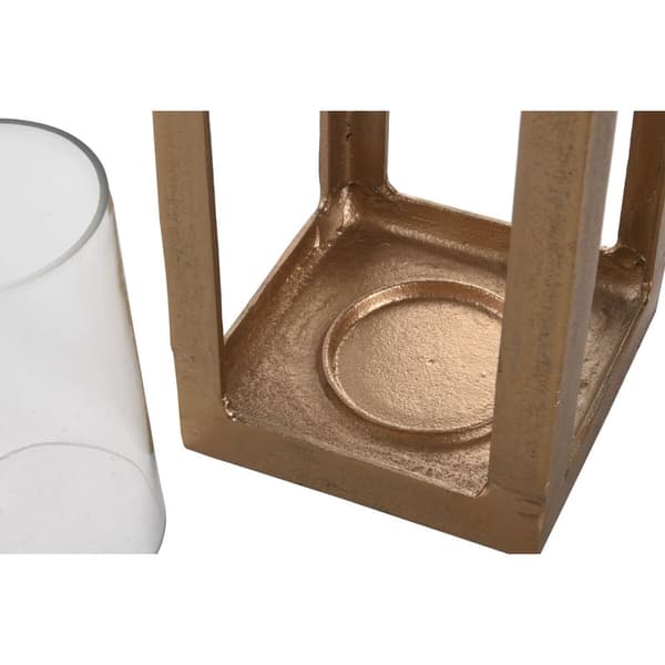Laantarn Home ESPRIT Gylden Aluminium Krystal Araber 15 x 15 x 52 cm