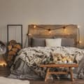 Miniatyrbild 5 av 6: Relaxdays Ljusställning set, 3 runda ljusstakar för värmeljus, bladformad platta, stenar, grå-vit