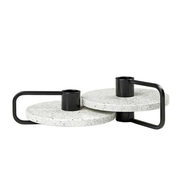 Ljusstake - Blomus ljusstake - 65756 - Vit ljusstake H 6 cm, H 4 cm, D 14 cm, 12,5 cm