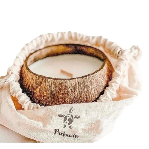 PACKAWIN | Veganska ekologiska kokosljus | Handgjord av kokos och soja