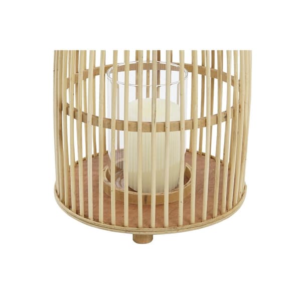 Ljusstakar DKD Home Decor Glas Bambu (25 x 25 x 56 cm)