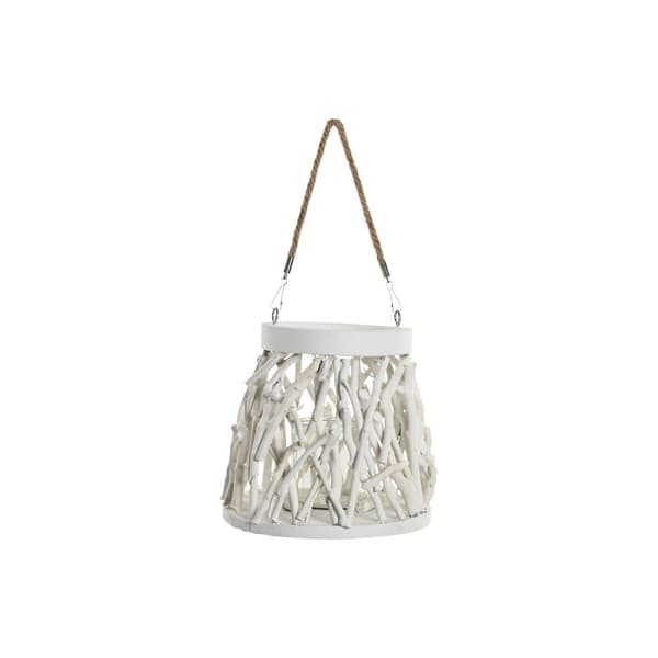 Kynttilänjalka Home ESPRIT Valkoinen Puu Kristalli 35 x 35 x 32 cm (2 osaa)