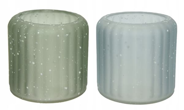 Dekorativ ljusstake i glas med prickar 7,5 x 8 cm 1 st.