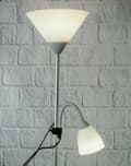 Miniatyrbillede 3 af 4: Grå gulvlampe LED stående Cleo E14+E27