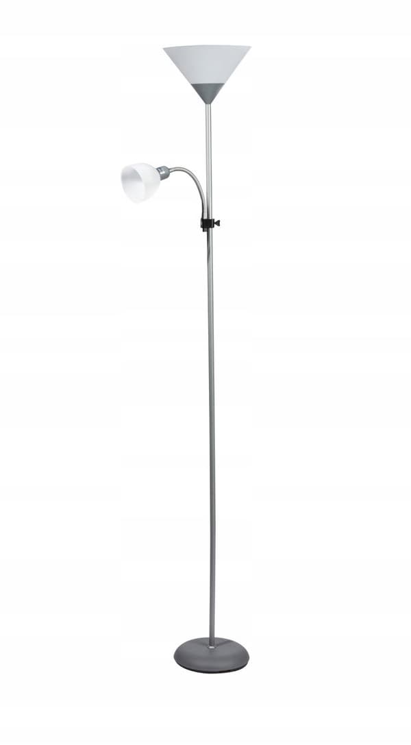 Grå gulvlampe LED stående Cleo E14+E27