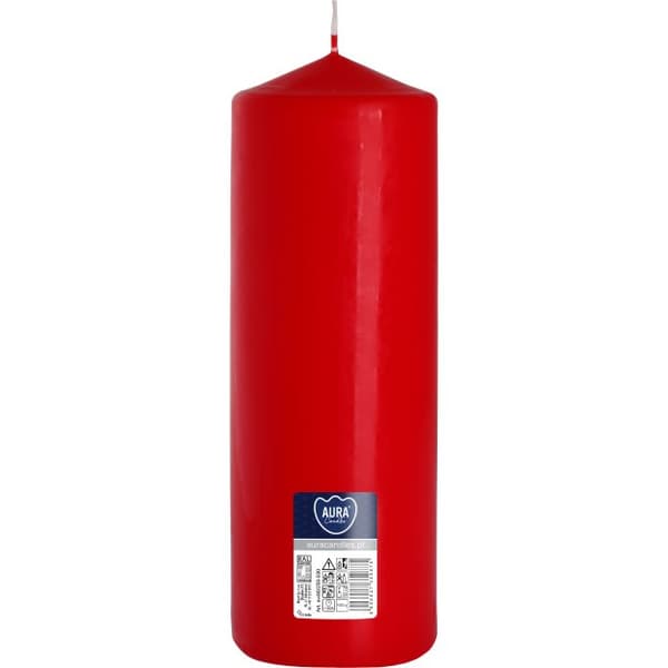 Rött cylinderljus 80x250 mm - Perfekt för romantiska kvällar