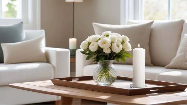 Elegant bloklys 70/150 mm i varm ecru-farve - perfekt atmosfære