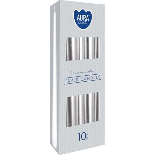 BISPOL KONISKT LJUS SILVER s30-271 10 ST.