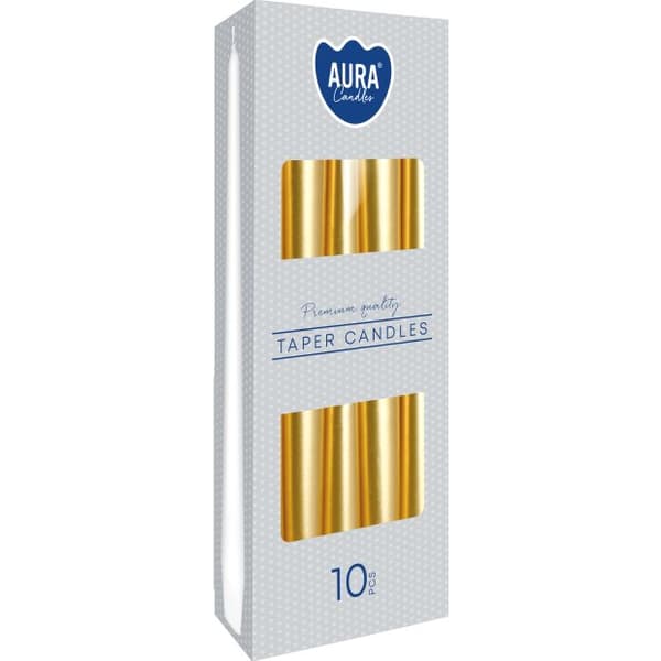 BISPOL TAPER LJUS GULD s30-213 10 st