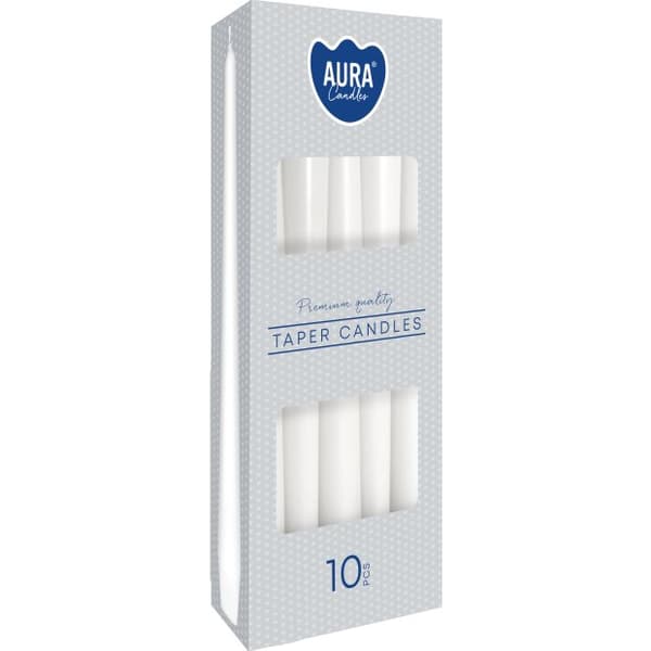 LJUS BISPOL TAPER LJUS VITA 10 stycken