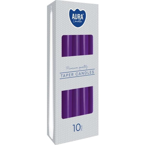 LJUS BISPOL TAPER LJUS LILA 10 stycken