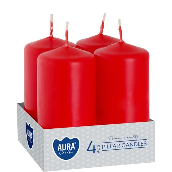 Votivlys BISPOL 40/80 rød cylinder ~9t 4 stk.