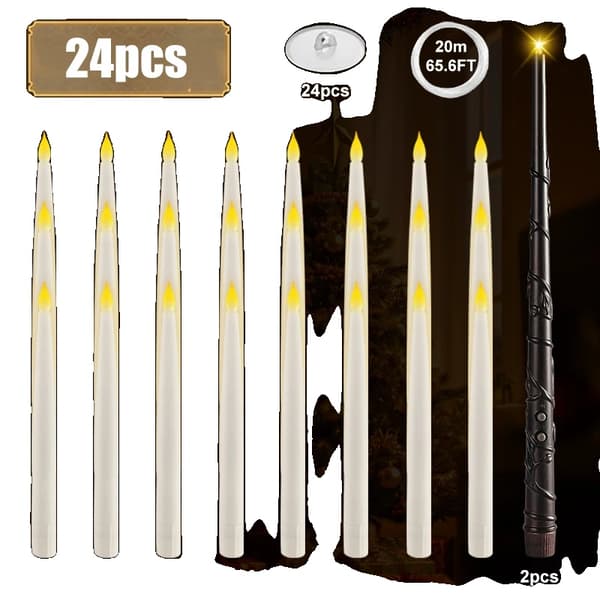 LED Flytande Ljus, Paket med Magisk Stavkontroll,Set om 24