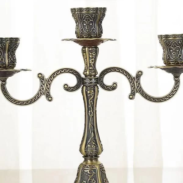 Kandelaber, Metalmateriale, Indviklet Belægning,C, 26x12.5x13cm