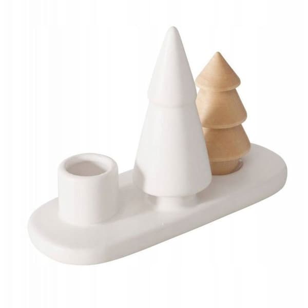 Bougeoir - kandelaberg Home styling-kollektion Bougeoir enkel NEVIA, julgranar i sten och porslin