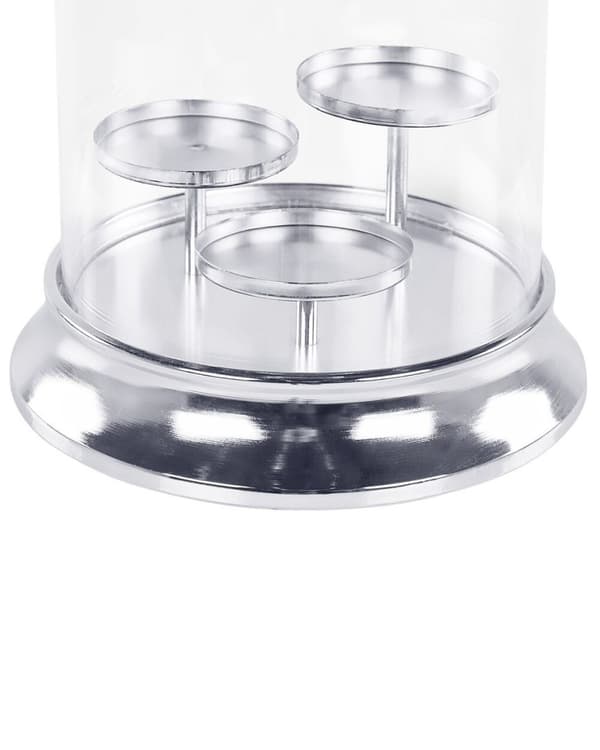 Ljusstake CILEGON Glas 24 cm Silver Lumarko!