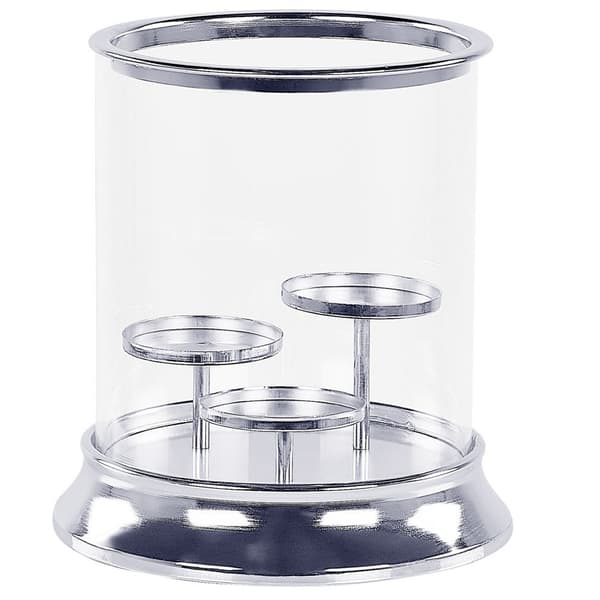 Ljusstake CILEGON Glas 24 cm Silver Lumarko!