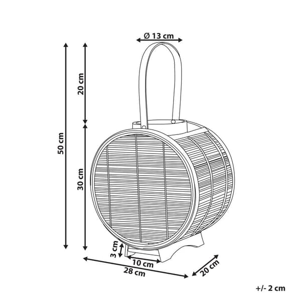 BISTAL Lanterne Træ 30 cm Naturlig Lumarko!
