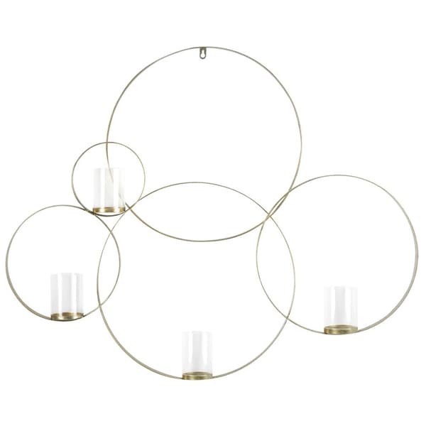 Metal væglysestage 80 cm guld BURU Lumarko!