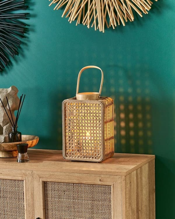 BANTUL Lantern Wood 28 cm Naturlig Lumarko!
