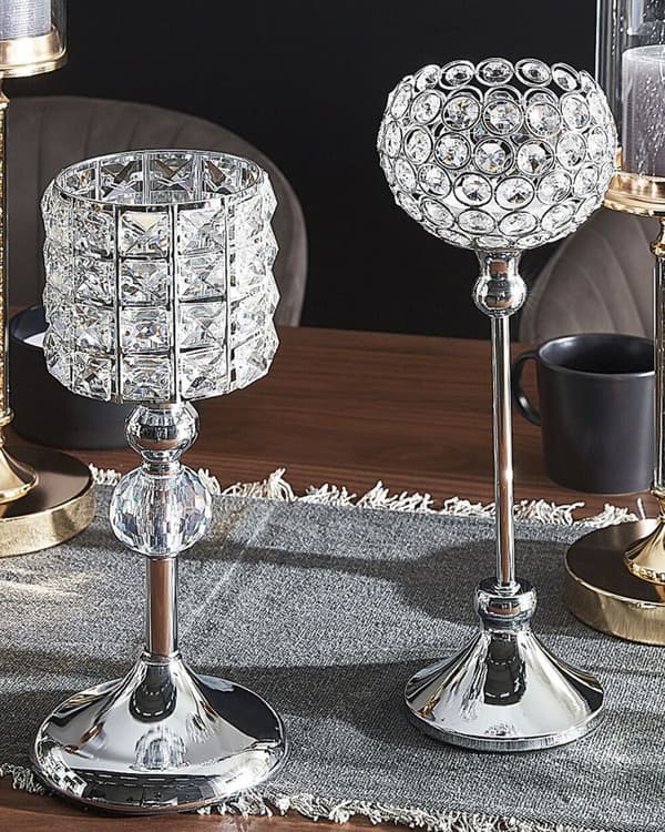 Ljusstake ESTERNAY Metall 27 cm Silver Lumarko!