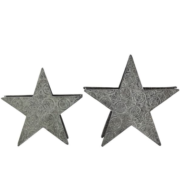 Set med 2 TORNIO ljusstakar Metall 30/26 cm Silver Lumarko!