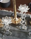 Miniatyrbild 3 av 7: Ljusstake OVIEDO Glas 27 cm Silver Lumarko!