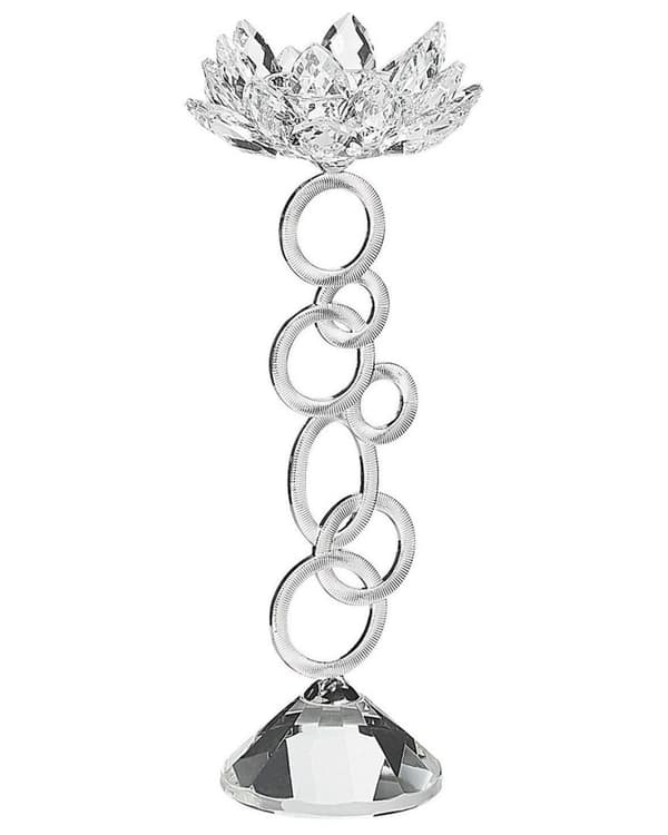 Ljusstake OVIEDO Glas 27 cm Silver Lumarko!