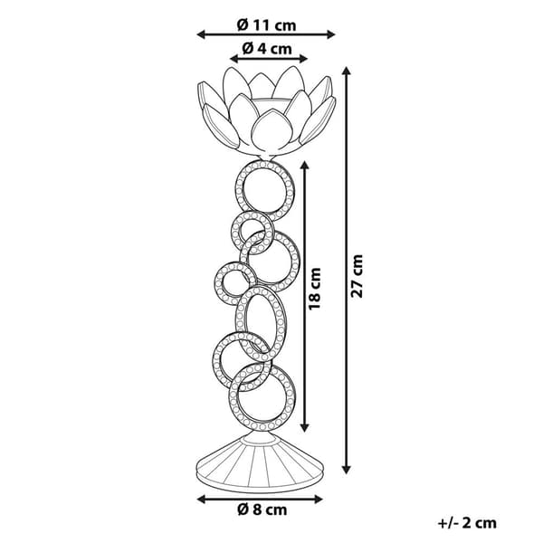 Ljusstake OVIEDO Glas 27 cm Silver Lumarko!