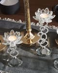 Miniatyrbild 2 av 7: Ljusstake OVIEDO Glas 27 cm Silver Lumarko!